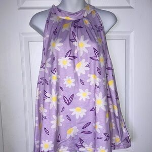Women’s Lavender Daisy Halter Top XL New Without Tags
